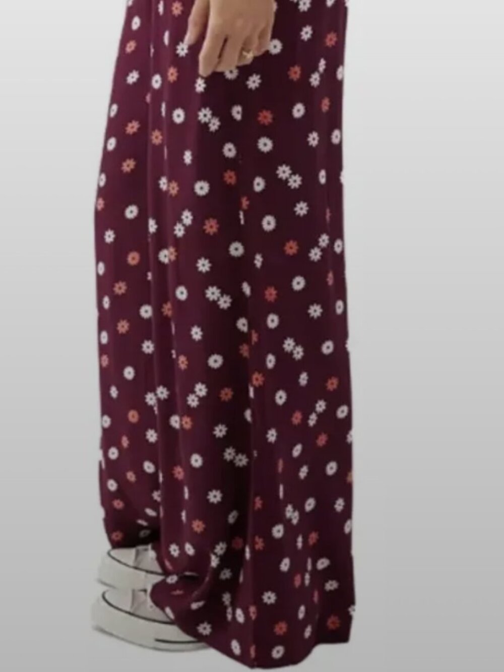 O'Neill Maroon Floral High Waisted Wide Leg Pants NWT